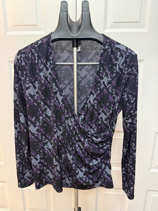 Merona Tops - Merona Black and Charcoal Camouflage Top